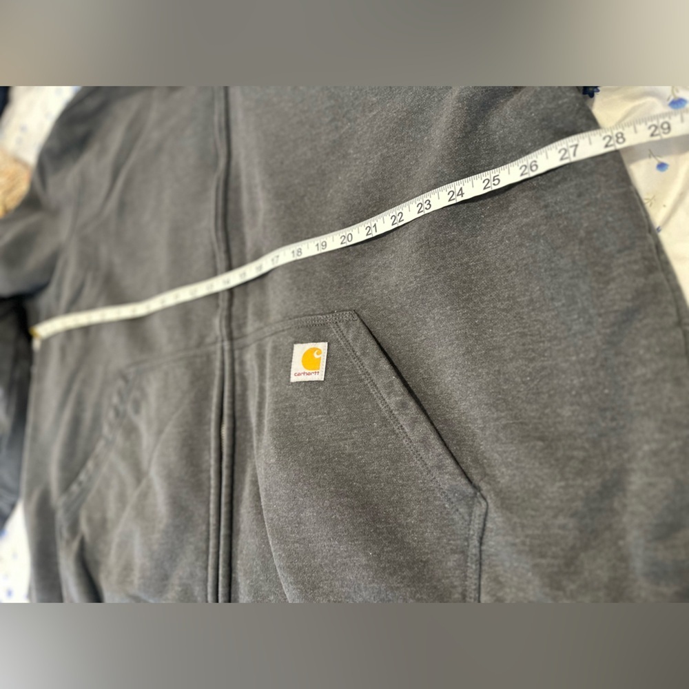Carhartt Rain Defender Dark Gray Hoodie Sz:3XL Full Zip Workwear Sweatshirt. - Picture 3 of 12